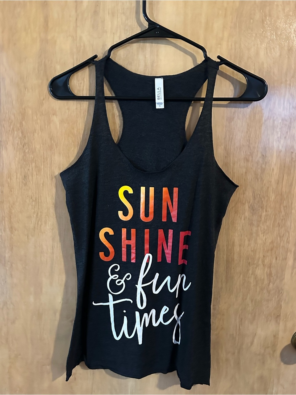 Bella Canvas Black Tank with Sunset Gradient 'Sunshine & Fun Times' Graphic